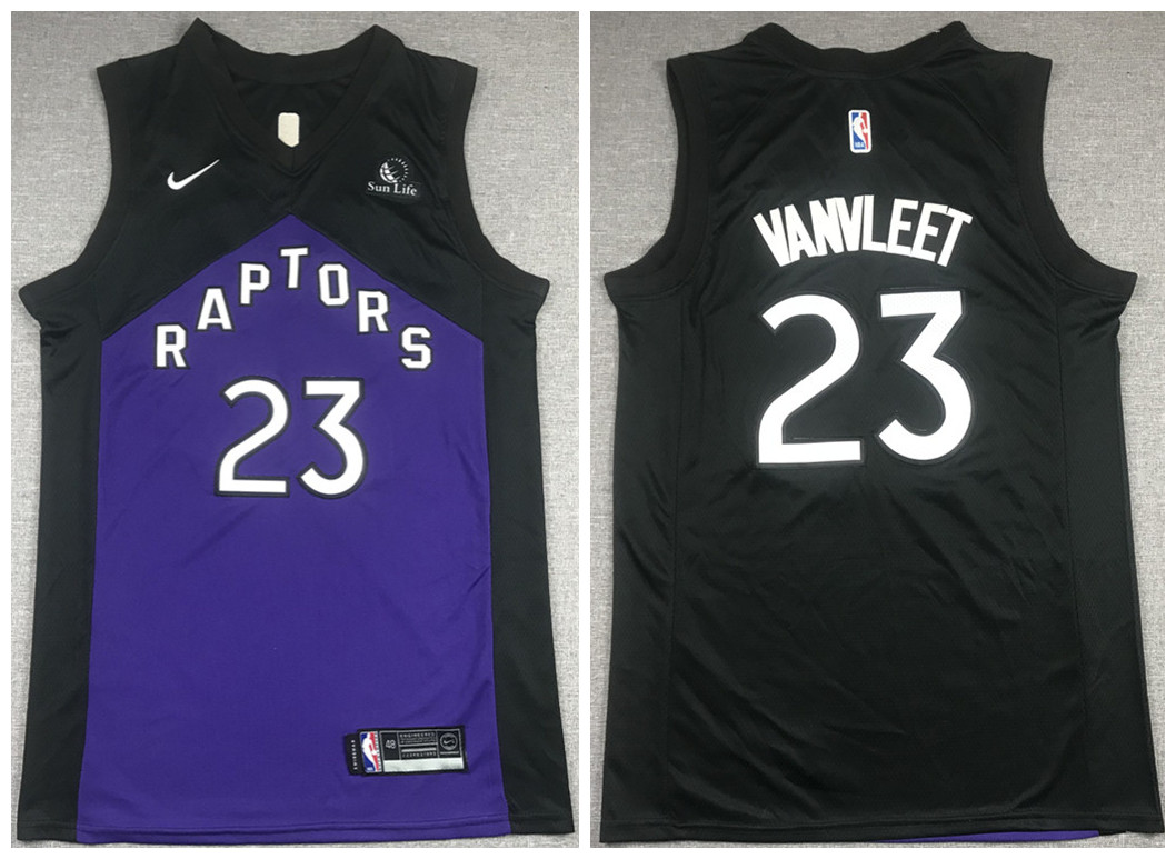 Men's Toronto Raptors #23 Fred Vanvleet Purple And Black NBA Stitched Jersey